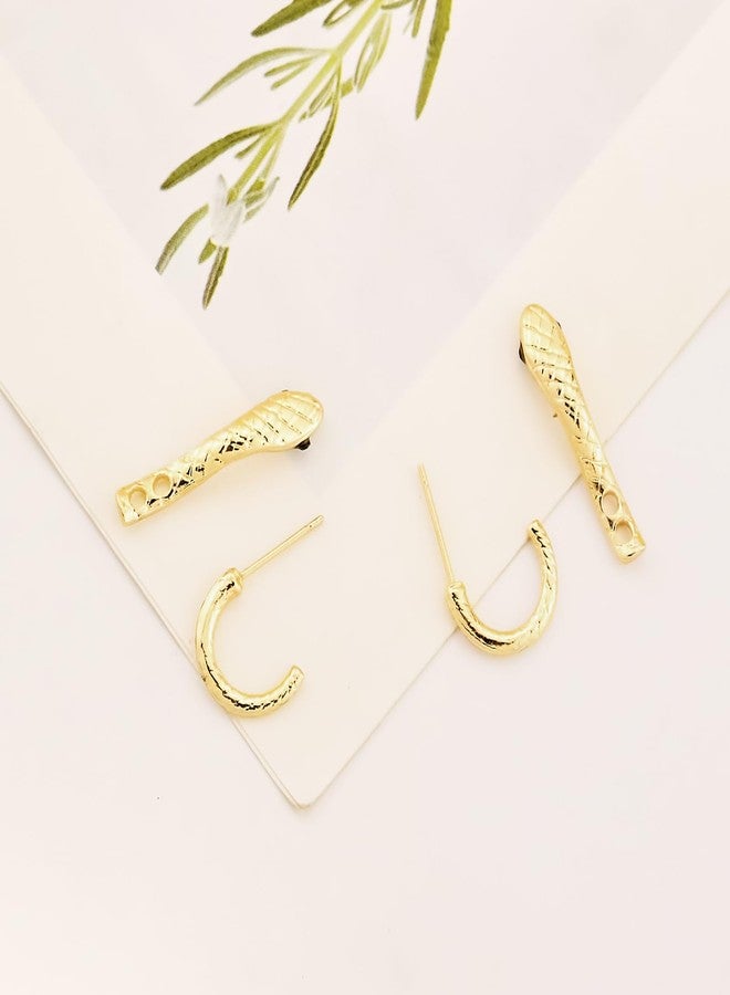 Xeyau Gold Snake Earrings for Women Gothic Earrings Halloween Accessories Medusa Costume Serpent Animal Earrings Grunge Goth Earring Jewelry (C-G) - Image 5